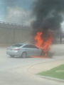 engine burst into flames while driving