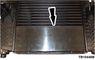 Black arrow pointing to charge air cooler system
