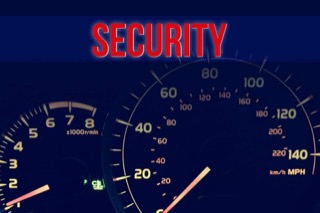 Two dashboard gauges with the word SECURITY super-imposed on top