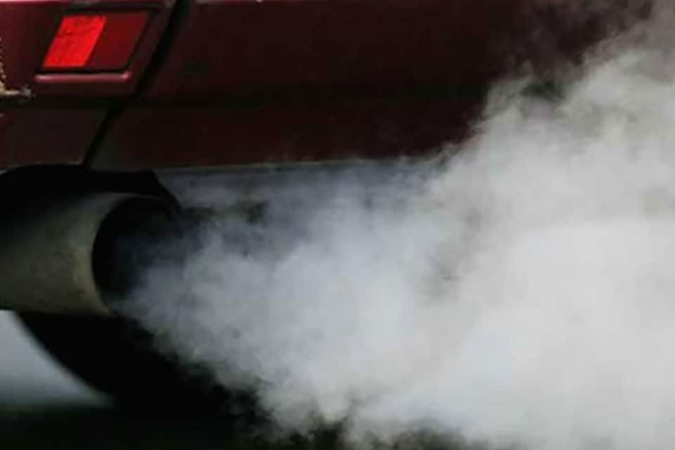 White smoke coming out of a tailpipe