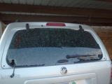 rear window exploded without warning