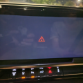 infotainment center blank with red triangle in center