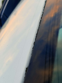 paint around the rear windshield heavily deteriorated