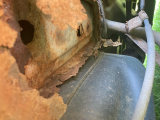 corrosion of rear driver's side stiffener control arm fell