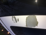 paint peeling above windshield