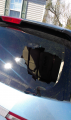 rear hatch window shattered