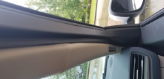 roof liner not fit at doors, frayed edges visible