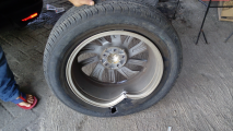 cracked rim blew tire
