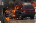 car caught on fire and exploded