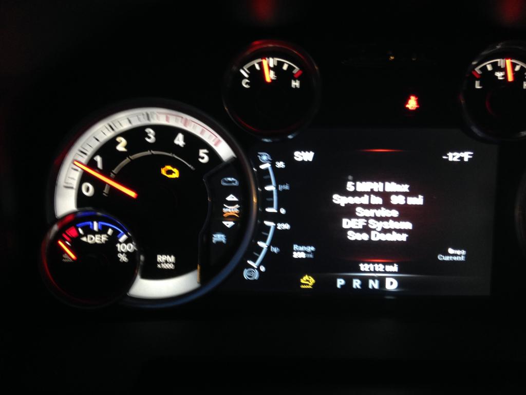 2014 Dodge Ram 2500 Check Engine Light On | CarComplaints.com 5 Mph Max Speed Service Def System See Dealer