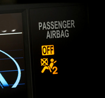 Dash warning light showing the passenger airbag is off